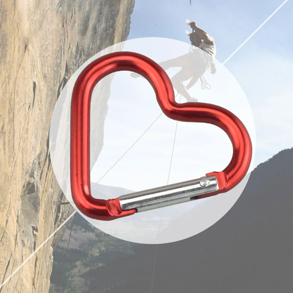 SUCHUANGUANG Mousqueton En Forme De Coeur Clip En Alliage D'aluminium Porte-clés Mousqueton à Ressort Clips De Sac à Dos De Camping Mousqueton Robuste Violet