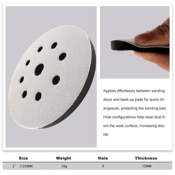 

Soft Interface Pad 125mm 9-hole 5inch Protection Disc For Power Tool Accessories