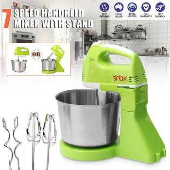 

7Speed Electric Food Mixer Table Stand Cake Dough Mixer Handheld Egg Beater Blender Baking Whipping Cream Machine with 1.7L Bowl