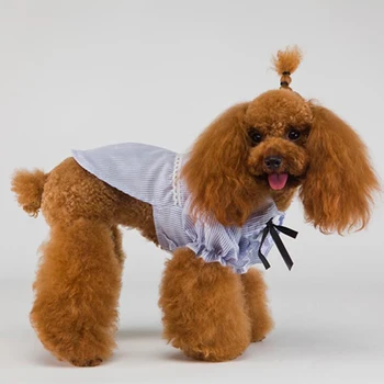 

Fashion Plaid Stripe Pet T Shirt Bow-knot Puppy Dog Vests Cotton Cat Grid Costumes Dog Summer Clothes Jacket Coats