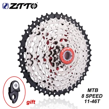

ZTTO MTB 8 Speed 11- 46T Cassette 8s 46t Freewheel Mountain Bike Bicycle Parts Cassette WIDE RATIO Compatible For Tx35 and M310