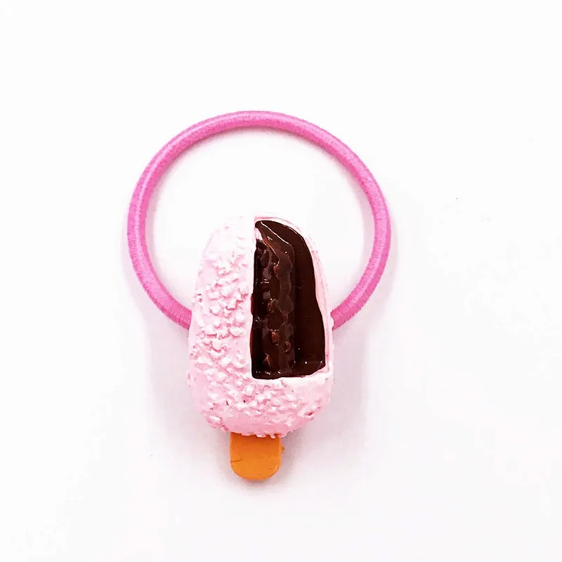 1PCS Candy Cake Ice cream Girls Hairbands Kids Elastics Hair Bands Hair Accesorios Children Hair Rope Headwear hair ties - Цвет: 20