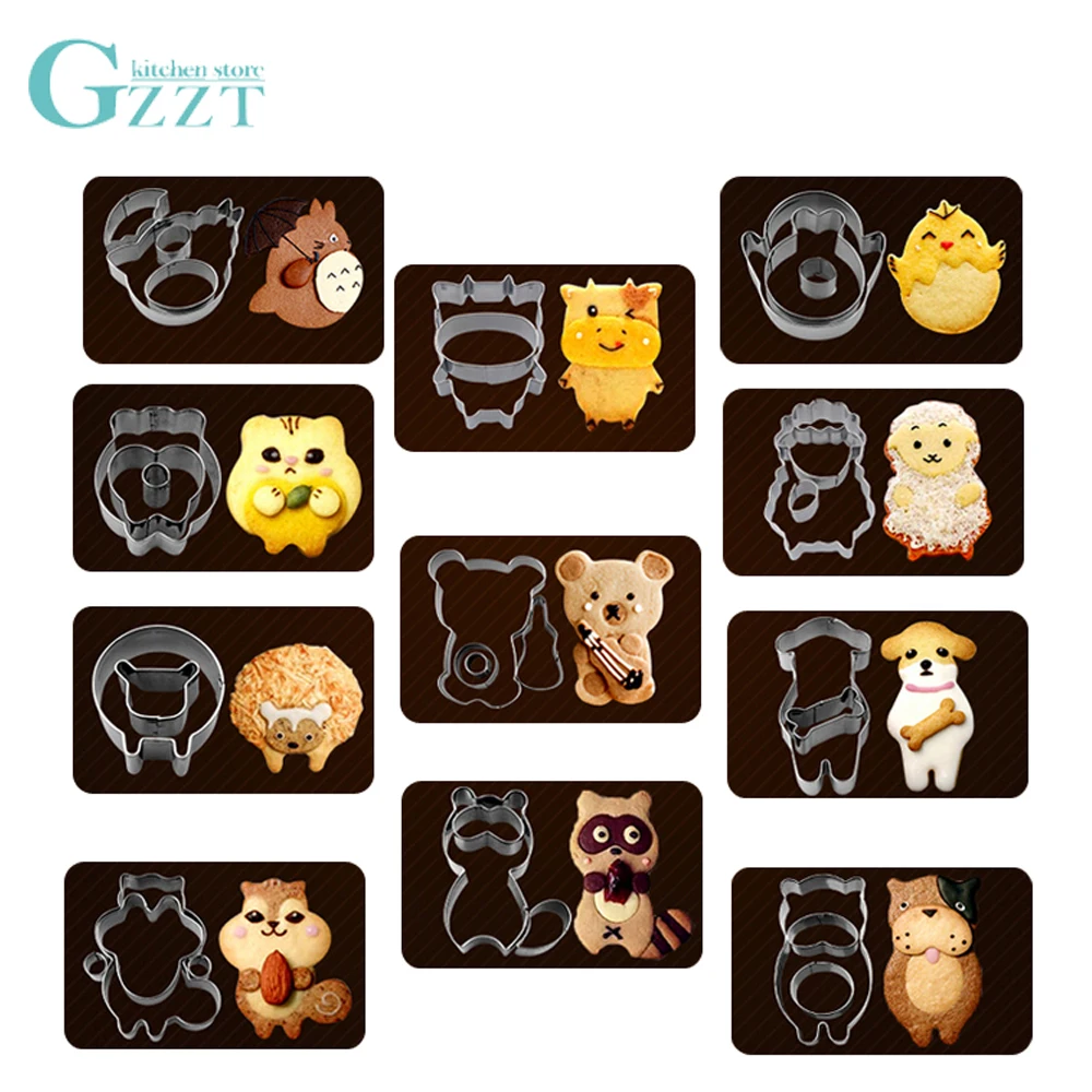 

GZZT Cookie mould Biscuit Cake Chocolate Molds DIY Baking Tool Sheep Bone Dog Squirrel Cookie Cutter