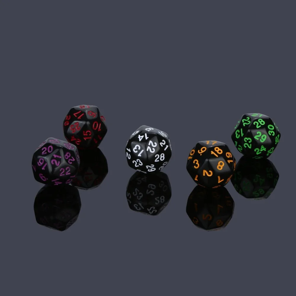 30 face dice 6Pcs dnd dice sets brand new poly dice dados de rpg party happy game polydice dobbelsteen 30 zijdig 30A20 (6)