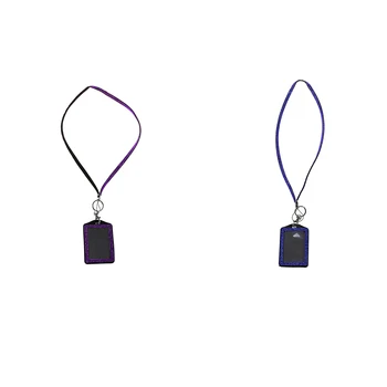 

2 Pcs Rhinestone Bling Crystal Custom Lanyard Vertical ID Badge Holder, Dark Blue & Dark Purple