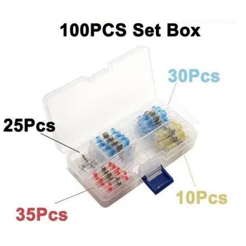 

50/100pcs Waterproof Rear Terminal Connectors Kit Insulated Electrical Cable Connectors Welding Sleeve Heat Shrink Tubes