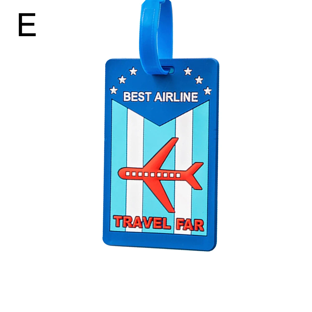 Новая горячая посадочный талон чемодан мультяшная бирка для багажа этикетка дизайн Id идентификатор ярлык адрес держатель аксессуары для чемоданов - Цвет: E
