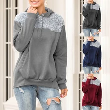 Женские толстовки осень зима плюс размер длинный рукав мягкий полувер Женский Повседневный теплый свитшот с капюшоном свободная спортивная одежда