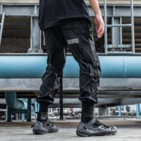 11 BYBB'S DARK Tactical Functional Cargo Pants Joggers Men Trousers Hip Hop Streetwear Ribbons Multi-pocket Pants Black WB189 2