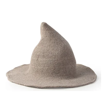 Khaki Modern Witch Hat Made From High Quality Sheep Wool Halloween Party Witch Hats US - Цвет: Khaki