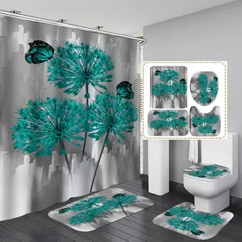 

Christmas 3D Digital Printing Shower Curtain 4 Pieces For Home / Hotel / Party Decoration 180 * 180cm