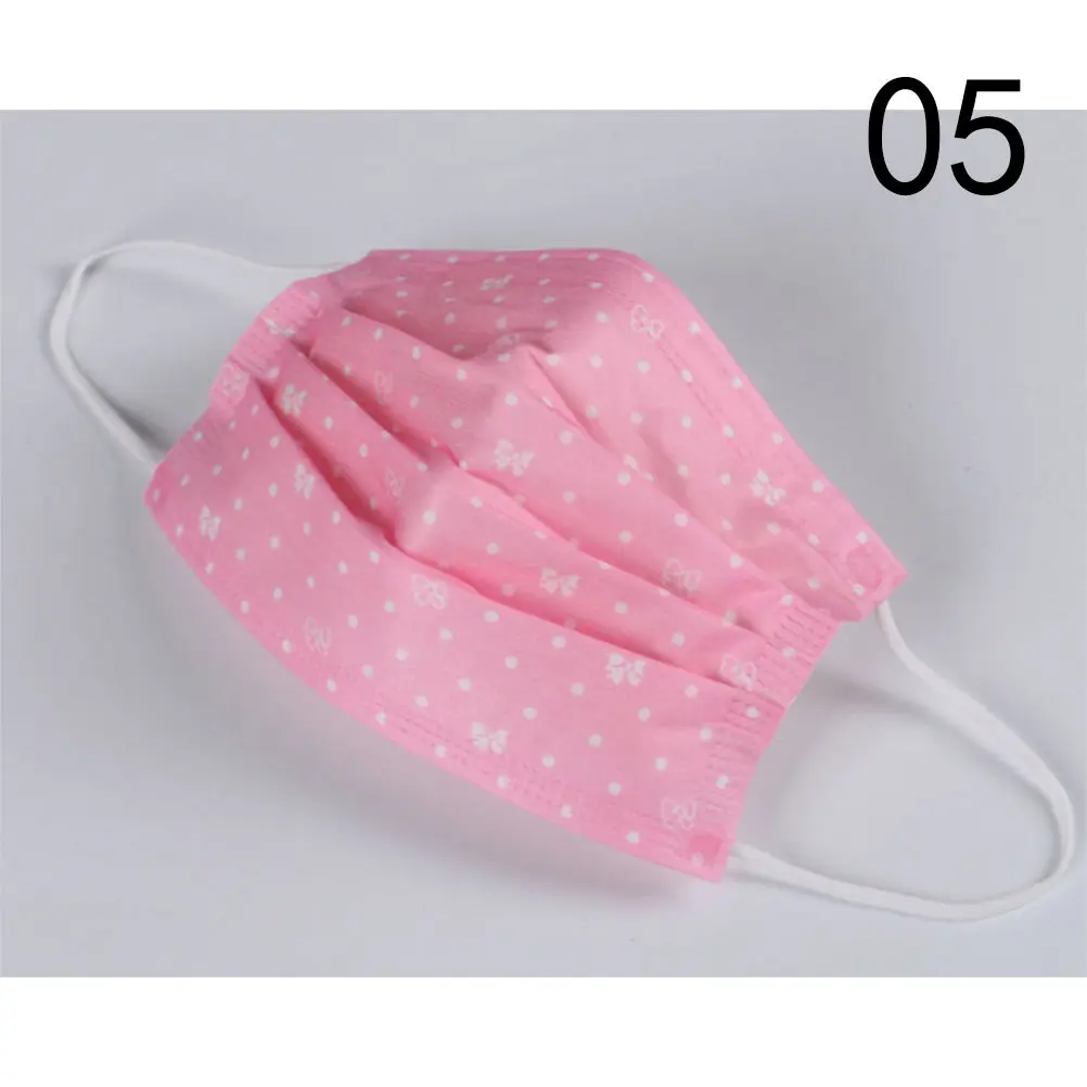 1/5/10Pcs Cute Cartoon Non-woven Mouth-muffle Flu Face Medical Mask KAWAII Disposable Mouth Mask Anti-dust Windproof Masks - Color: 10pcs