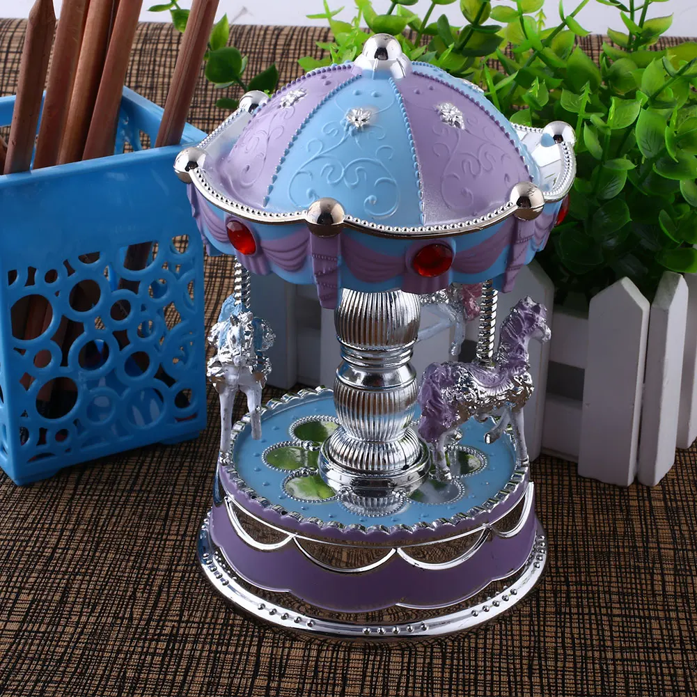 Лошадь музыкальная карусель коробка игрушка с легкой романтической Заводной красивый хороший