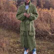 Cool Winter Men Sweater Knitted Cardigan Male Brand Knitted Autumn Warm Twisted Jumpers Man Casual Long Cardigan Knitwear