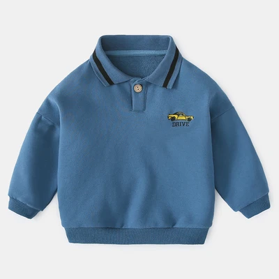 Детская футболка с длинными рукавами на весну и осень - Color: Blue