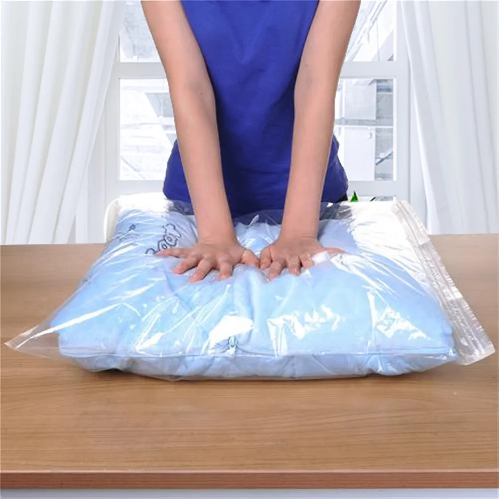 Vacuum Bag Storage Home Organizer Transparent Border Foldable Clothes Organizer Seal Compressed Travel Space Saver Bags Package