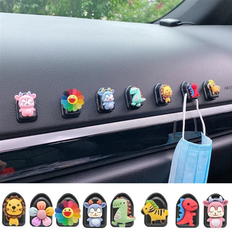 Mini colgador de respaldo multifuncional para coche, creativo, adhesivo, 8 estilos, cordón para mascarilla
