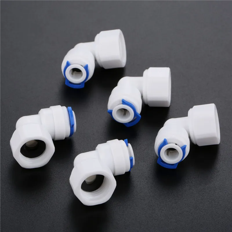 Nuovo Depuratore Di Acqua Ro Raccordo A Gomito 1/4 "Od Tubo Flessibile Di 1/4" 1/2 "1/8" Bsp Femmina Filetto Di Tubo Rapido Osmose Reversa Aquario Con