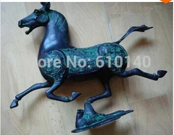 

Free shipping Exquisite Chinese bronze statue horse fly swallow