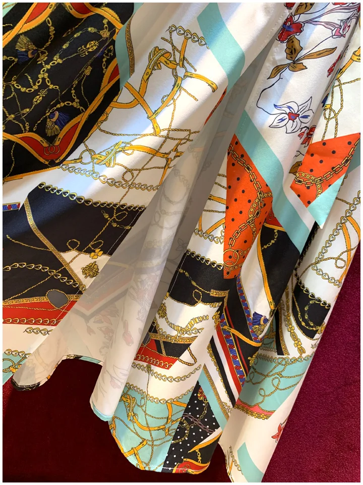 Vintage Style Women Long Dress V Neck Printed Ankle Length Big Swing Dress High Waist Fashion Sashes Clothes Feminina