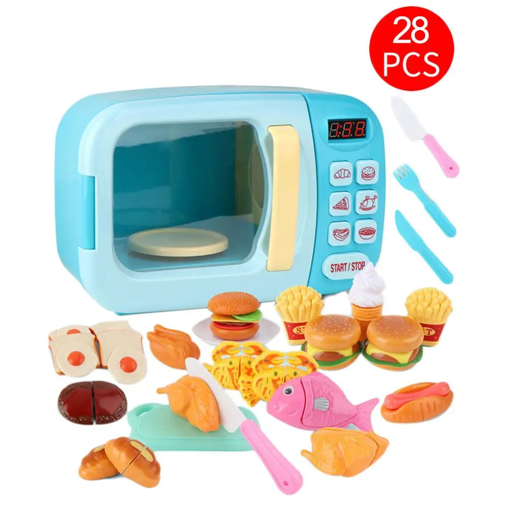 Microwave Oven HMANE Kitchen Household Pretend Play Toys Kit Simulation Appliances Educational Toys for Kids Toddlers 