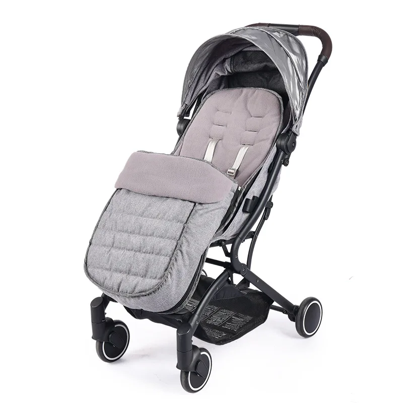 Универсальная детская коляска с муфтой для ног, спальные мешки, подушка для коляски, ветрозащитная теплая Толстая хлопковая подкладка, аксессуары для коляски для малышей - Цвет: gray sleepingbag