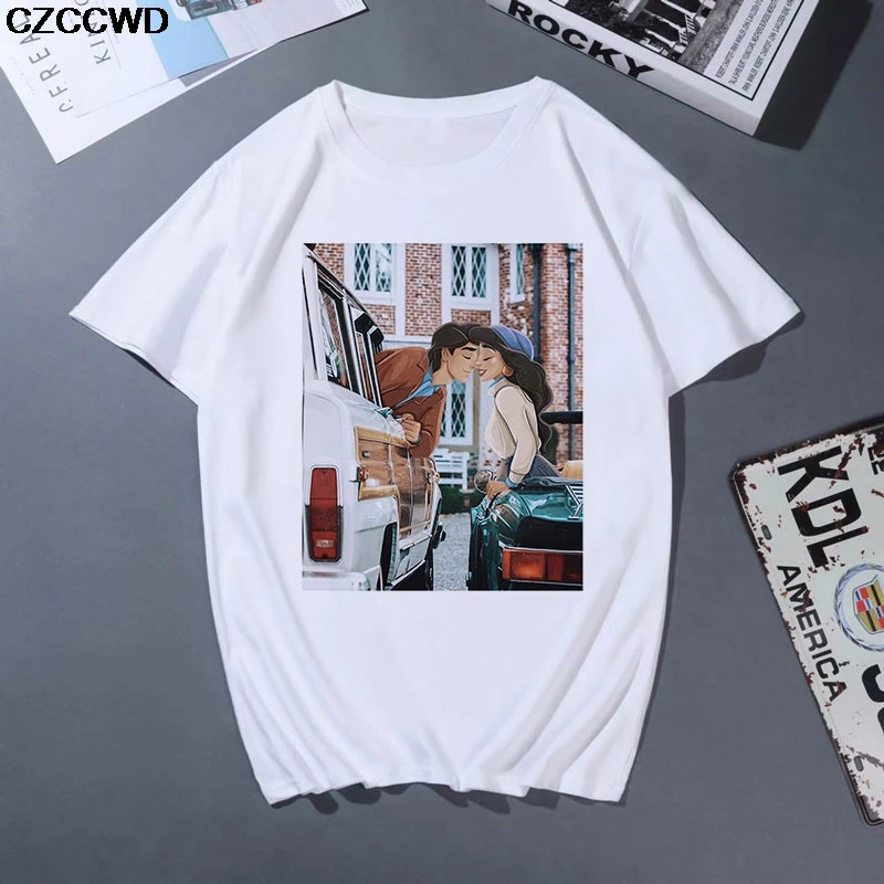 CZCCWD Poleras Mujer De Moda 2019 белая футболка Harajuku модная принц принцесса для женщин досуг