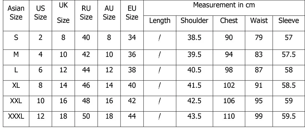 size table