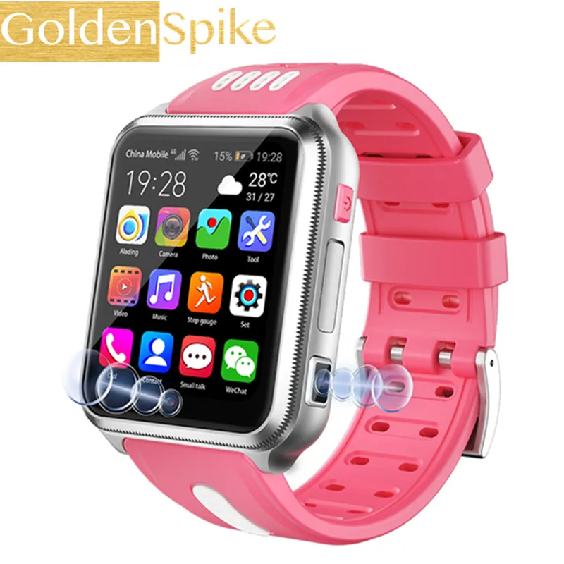 

GOLDENSPIKE 4G Children Smart Watch Camera Lighting Touch Screen GPS SOS Call LBS Tracking Location Finder Kids Baby Smart Watch