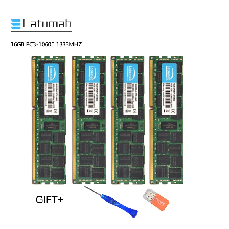 Latumab 16 Гб оперативной памяти, 32 Гб встроенной памяти, DDR3 1333 МГц PC3 10600 регистровая и ecc-память Серверная Память RAM память пк модуль памяти RAM 1 шт./2 шт./4 шт. высокое качество