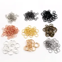 200 шт./лот 3/4/5/6/7/8/10 мм металлический DIY ювелирных изделий Открыть Один петли соединительные кольца и Разделение кольцо для изготовления ювелирных изделий