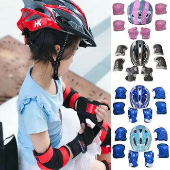 

Kids Boy Girl Safety Helmet Knee Elbow Pad Sets For Cycling Skate Bike