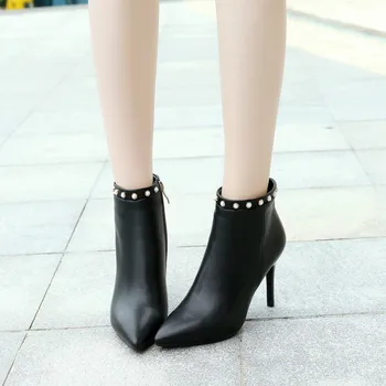 

Oversized boots women shoes ankle boots for women ladies boots shoes woman winter Pure color pointed