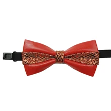 Галстук-бабочка из высококачественной кожи, мужской костюм для банкета, свадебной вечеринки, аксессуары, подарки, классический трендовый галстук-бабочка в тон