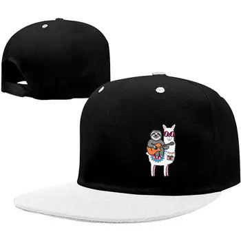 

Sloth Llama Guitar Baseball Cap Classic Fashion Contrast Hip Hop Baseball Hats for Women Men White