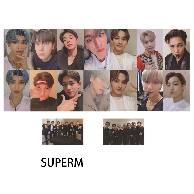 Kpop SuperM Mini Album Autograph Photo Card Baekhyun Lucas Taemin Self-Made Cards Photocard afbeelding