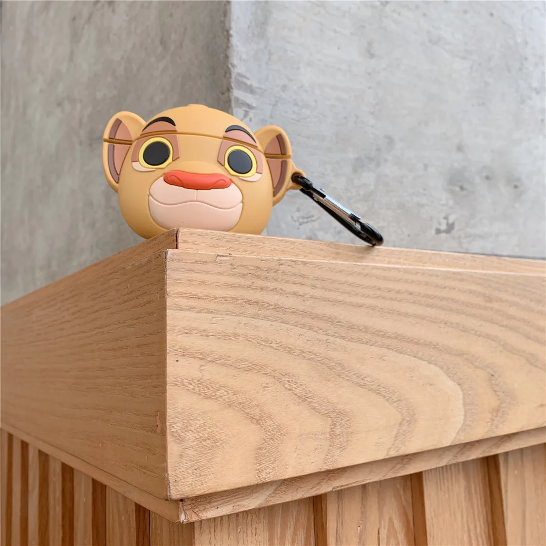 Милый силиконовый чехол для наушников с 3D рисунком льва Simba для Apple, новинка AirPods 1/2, беспроводная bluetooth-гарнитура