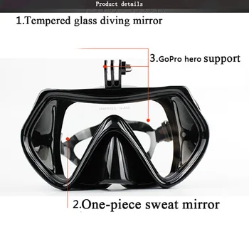 

Swimming Googles Adults Scuba Men Women Anti Fog Underwater Diving Snorkeling Beach Camera Adjustable Strap for GOPRO Hero