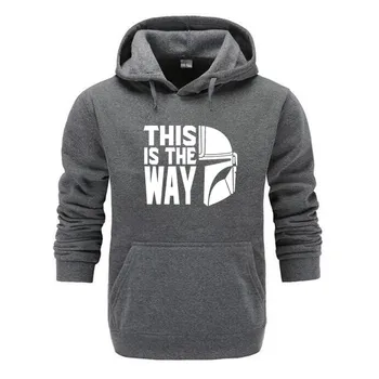 

high quality Hoodie TV Show The Mandalorian Way Men Hoodies Sweatshirt Fleece Autumn Winter Star Wars This Is My Way Warm Funny