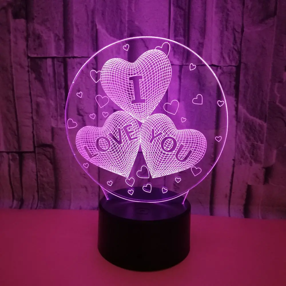 

Valentine's Day I LOVE You Colorful 3D Lamp Touch Acrylic Visual Lamp LED Colorful Gradient Small Night Lamp