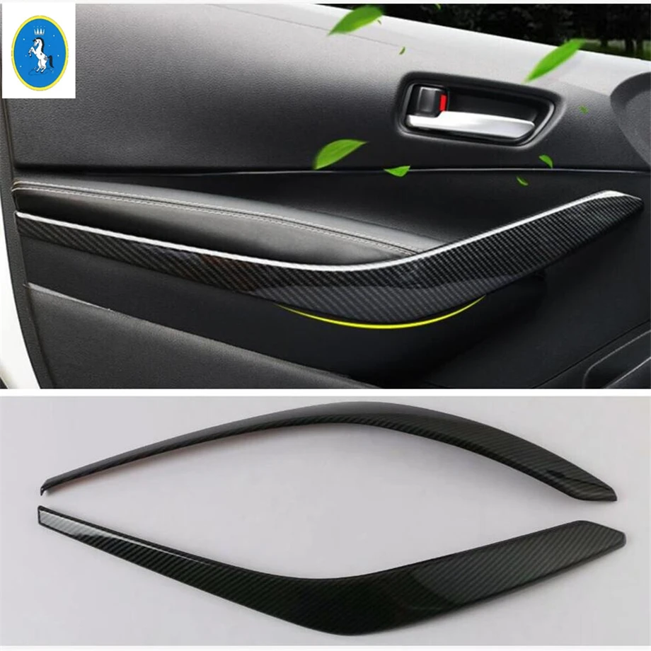 Yimaautotrim авто аксессуар Передняя Внутренняя дверь подлокотник ручка Крышка отделка Подходит для Toyota Corolla ABS Матовый углеродное волокно