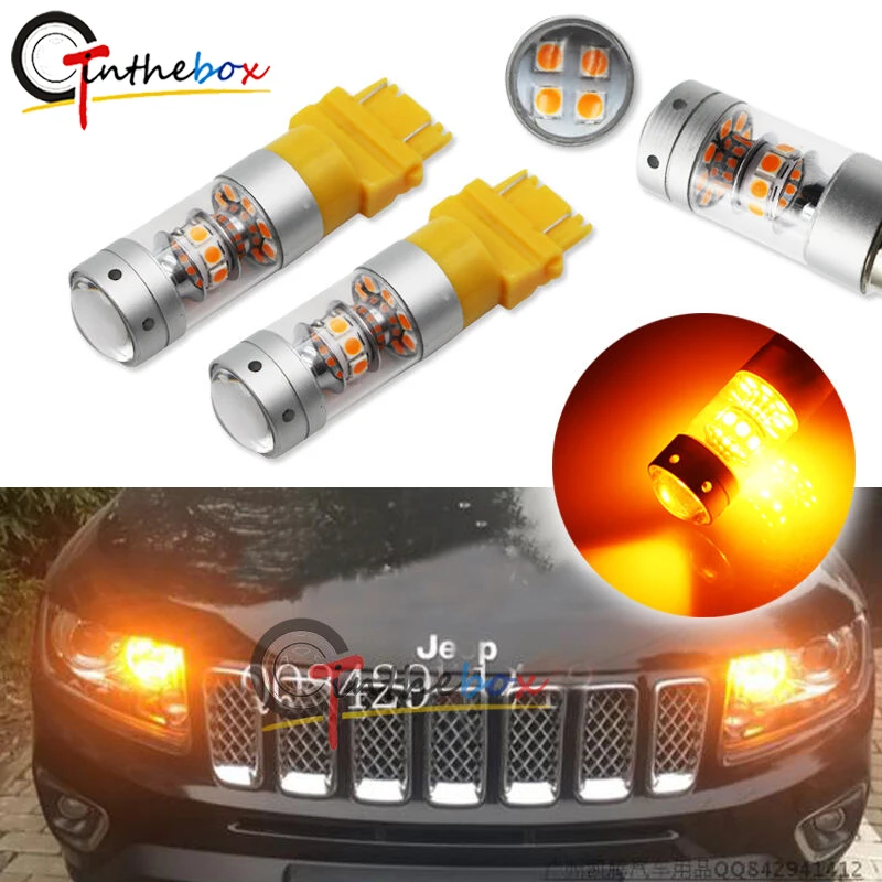GTinthebox 2 шт. Янтарь светодиодный DRL дневные ходовые лампочки для 2011 2015 Jeep Grand