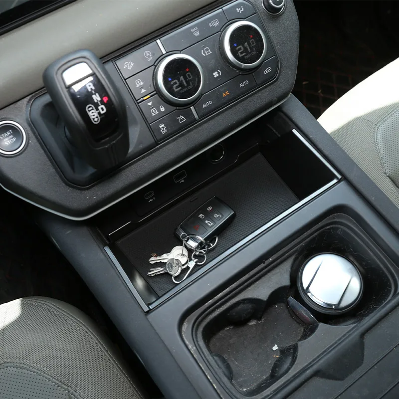 NEW!!!Black ABS For Land Rover Defender 90 110 2020-2024 Car Styling ABS Black Car Central Storage Box Phone Box Car Accessories - 5