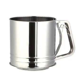 

Stainless Steel Manually Flour Strainers Large Double Layer Flour Filter Colanders & Strainers Sieve Cup Baking Tools