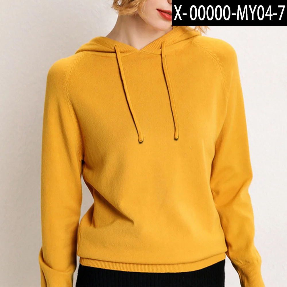 Fashion Solid Color Women Hoodies Knitting Long Sleeve Casual Loose Pullovers Sweatshits Ladies Hoody Moletom Bluza Sudadera top - Цвет: Picture color