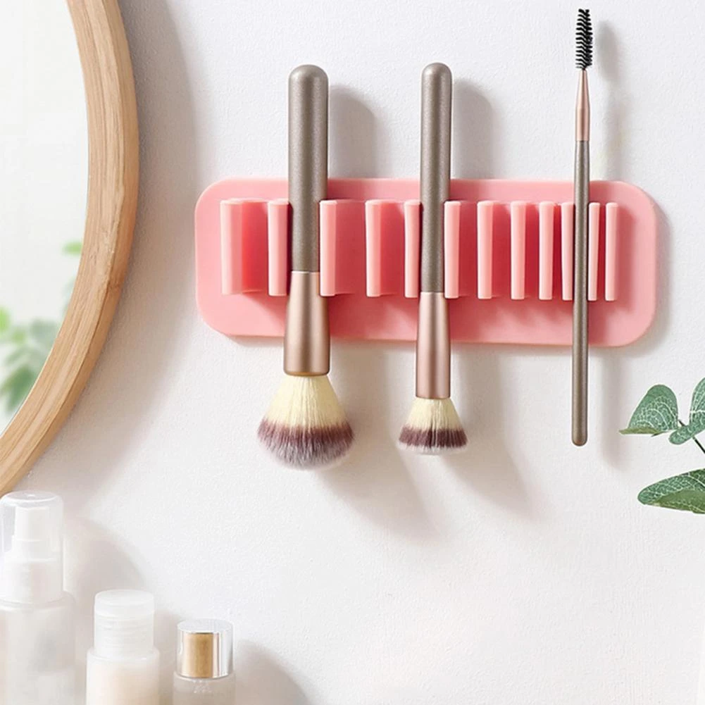 Eyeshadow Compact Organizer Silicone  Durable Air Drying Makeup Brush Rack Exquisite Cosmetic Brush Organizer Long Lifespan   for Gift make up organizer