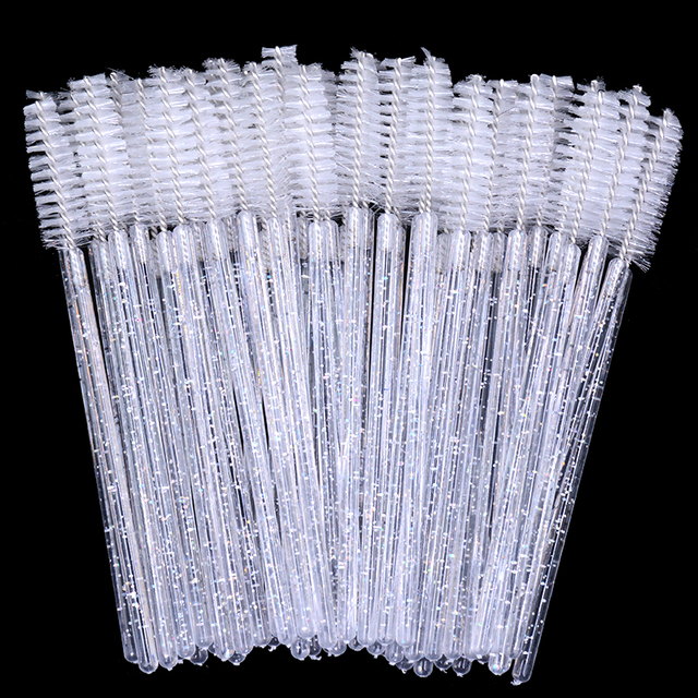 Newest Crystal 3D Eyelash Mascara Wands Clear Lash Spoolies Wholesale Eye Lashes Brushes Micro Applicators