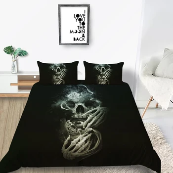 

Skeleton Bedding Set King Scary Human Eye Creative 3D Duvet Cover Hot Sale Queen Twin Full Single Double Unique Design Bed Set