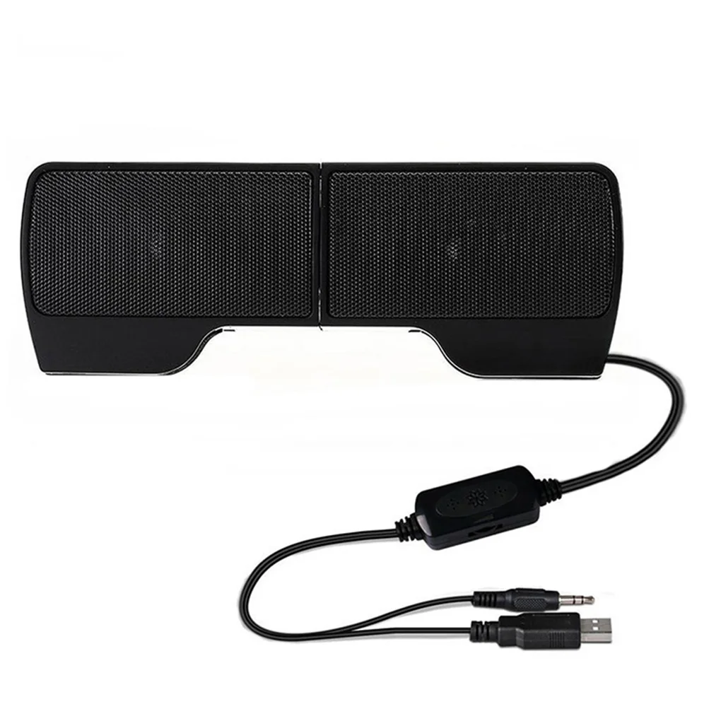 Portable Mini USB Stereo Speaker Notebook Laptop Computer PC Screen Clip-on Music Player Black portable speaker computer speaker audio speaker