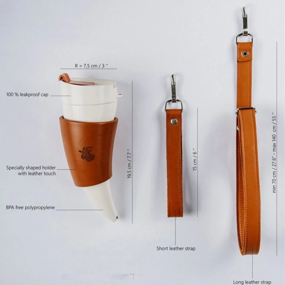 Horn shaped Coffee/tea Mug 230ml Stainless Steel Vacuum Thermos hip Flask